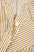 Brown Stripe Collared Neck Cuffed Long Sleeve Drop Waist Mini Dress